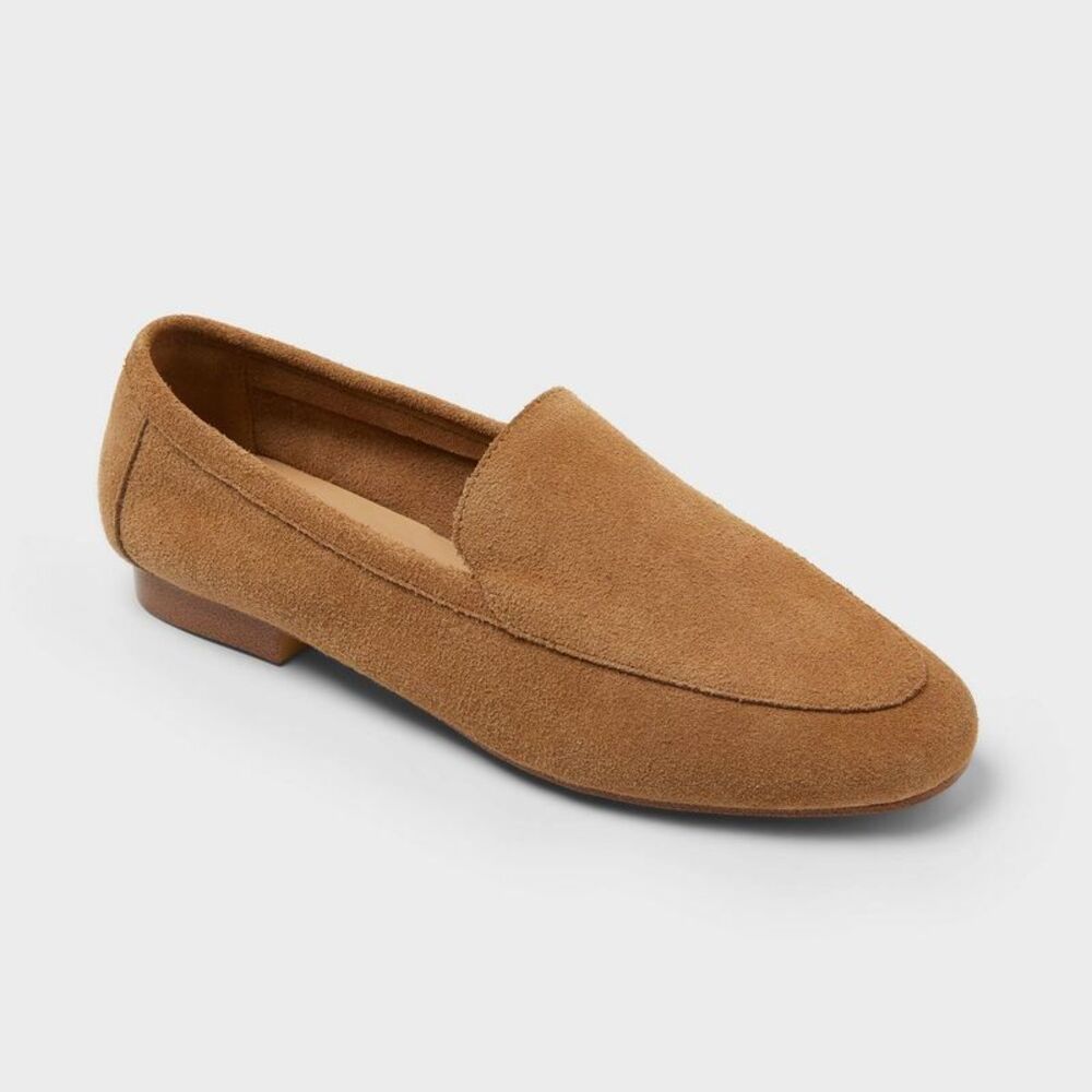 Women's Kimberly Genuine Leather Loafers - A New Day Sand 9.5